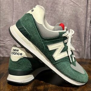 New Balance Green and White Athletic Shoes